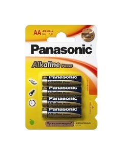 Батарейка АА LR06 LR6 Alkaline Power алкалиновая 1 5 В блистер 4 шт Panasonic