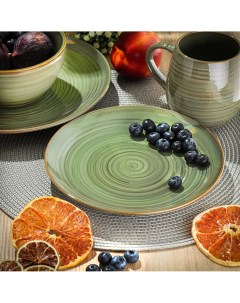 Тарелка десертная керамика 21 см круглая Verde зеленый ST2504 2 Daniks