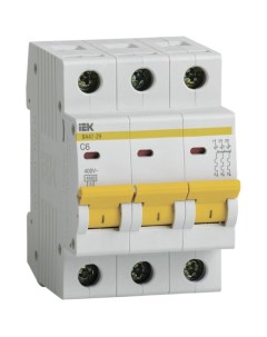 Автоматический выключатель на DIN рейку ВА47 29 3Р 3 полюса 6 4 5 кА 400 В MVA20 3 006 C Iek