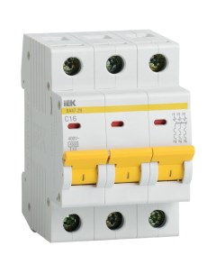 Автоматический выключатель на DIN рейку ВА47 29 3Р 3 полюса 10 4 5 кА 400 В MVA20 3 010 C Iek