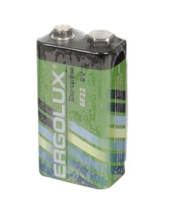 Батарейка 9V 6LR61 6F22 Zinc carbon солевая 9 В спайка 12443 Ergolux