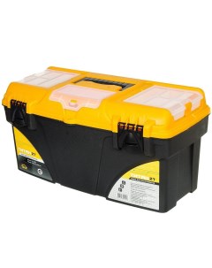 Ящик для инструментов 21 27 5x29x53 см пластик Титан пластиковый замок лоток 3 органайзера желто чер Idea