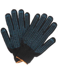 Перчатки х б ПВХ покрытие протектор универсальный размер 7 5 класс вязки 5 нитей черная основа Люкс Фабрика перчаток