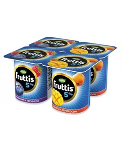 Йогуртный продукт малина черника абрикос манго 5 115 г Fruttis
