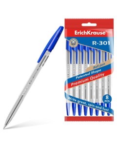 Набор ручек шариковых R 301 Classic Stick 1 0 мм синие 8 шт Erich krause