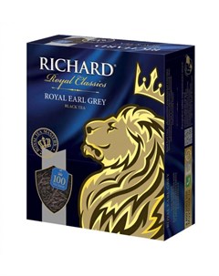Чай черный Royal Earl Grey с бергамотом в пакетиках 100х2 г Richard