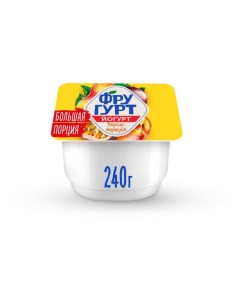 Йогурт Большая порция персик маракуйя 2 БЗМЖ 240 г Фругурт