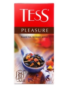 Чай черный Pleasure с добавками в пакетиках 25 шт Tess