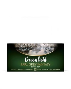 Чай черный Earl Grey Fantasy с ароматом бергамота в пакетиках 25 шт Greenfield