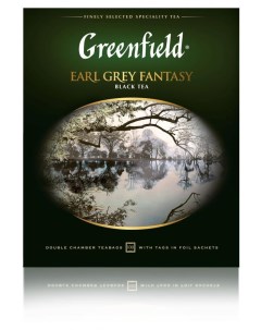 Чай черный Earl Grey Fantasy с ароматом бергамота в пакетиках 100х2 г Greenfield