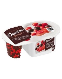 Йогурт Фантазия с хрустящими шариками со вкусом шоколада и клубники 6 9 105 г Даниссимо