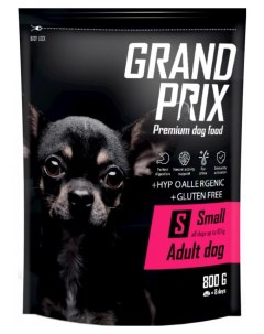 Сухой корм для взрослых собак мелких и миниатюрных пород Small Adult 0 8кг Grand prix