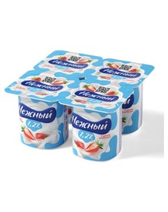 Йогуртный продукт с соком клубники 1 2 100 г Нежный