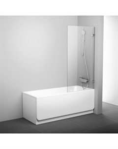 Шторка для ванны Brilliant 80 см 7U840A00Z1 стекло прозрачное профиль хром Ravak
