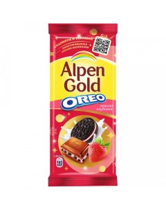 Шоколад молочный Oreo нежная клубника 90 г Alpen gold