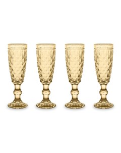 Набор бокалов для шампанского Dubai янтарный 150 мл 4 шт Wd lifestyle