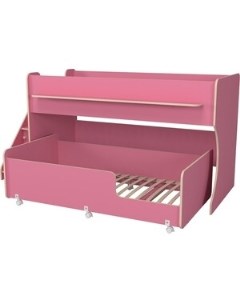Двухъярусная кровать с лестницей с ящиками 12 Р444 2 розовый Капризун