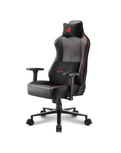 Кресло игровое SGS30 BK RD чёрно красное до 130кг синтетическая кожа регулируемый угол наклона механ Sharkoon