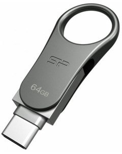 Накопитель USB 3 1 64GB Mobile C80 SP064GBUC3C80V1S серый Silicon power