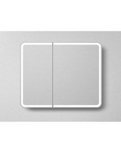 Зеркальный шкаф 100x80 см белый матовый R Platino AM Pla 1000 800 2D F Art&max