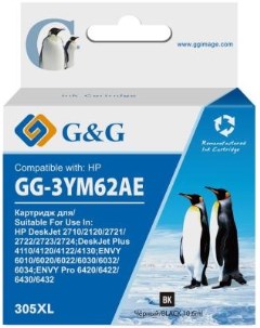 Картридж струйный GG 3YM62AE 305XL черный 10 6мл для HP DeskJet 2320 2710 2720 G&g