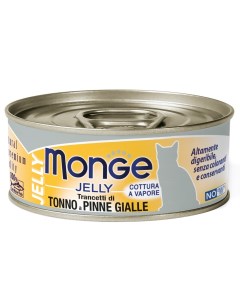 Корм для кошек Jelly Adult Cat желтоперый тунец банка 80г Monge