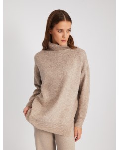 Вязаный шерстяной свитер объёмного фасона с воротником хомутом Zolla