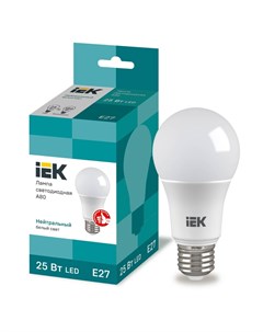 Лампа светодиодная E27 25 Вт 100 Вт 230 В груша 4000 К свет нейтральный белый A80 LED Iek