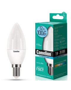 Лампа светодиодная E14 12 Вт 100 Вт 220 В свеча 4500 К свет холодный белый Camelion