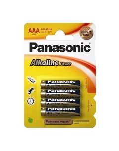 Батарейка ААА LR03 R3 Alkaline Power алкалиновая 1 5 В блистер 4 шт Panasonic