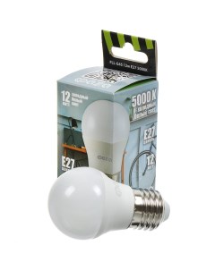 Лампа светодиодная E27 12 Вт 230 В 5000 К свет холодный белый FLL G45 Фаza