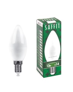 Лампа светодиодная E14 13 Вт 130 Вт 230 В свеча 2700 К свет теплый белый SBC3713 C37 55163 Saffit