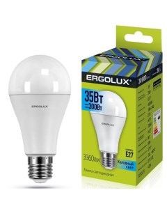 Лампа светодиодная E27 35 Вт 300 Вт груша 4500 К свет холодный белый Ergolux