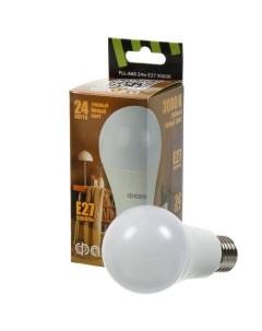 Лампа светодиодная E27 24 Вт 230 В 3000 К свет теплый белый FLL A60 Фаza