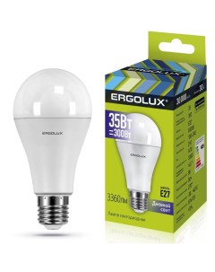 Лампа светодиодная E27 35 Вт 300 Вт груша 6500 К свет дневной Ergolux