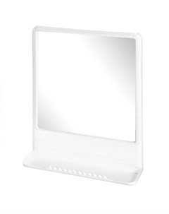 Зеркало 30х40 см прямоугольное снежно белое с полочкой Tokio НВ 11501000 Беросси