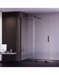 Душевая дверь в нишу Premium Trento 150х200 профиль черный стекло прозрачное Veconi