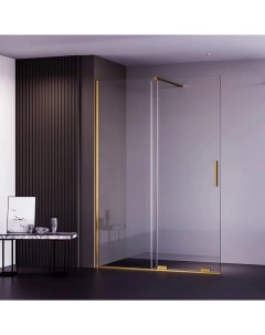 Душевая дверь в нишу Premium Trento 120х200 профиль золото стекло прозрачное Veconi