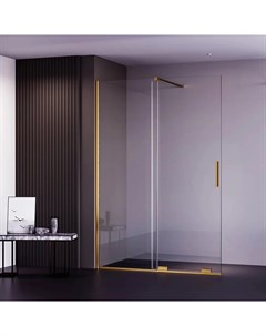 Душевая дверь в нишу Premium Trento 100х200 профиль золото стекло прозрачное Veconi
