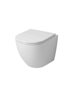 Унитаз подвесной GR-4457S безободковый, с сиденьем микролифт, белый Grossman