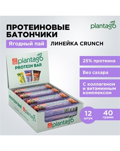 Протеиновые батончики Ягодный пай 25 12 шт по 40 г Plantago