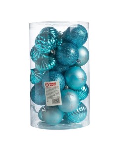 Набор елочных шаров голубой 6 см 25 шт Santa's world