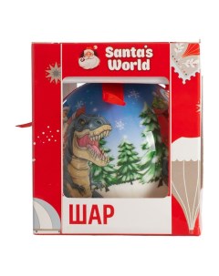 Елочный шар Дракон с елками 7 5 см Santa's world