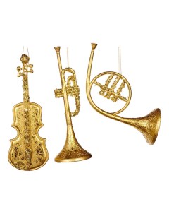 Елочная игрушка Музыкальные инструменты золотая 25 см в ассортименте Goodwill