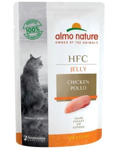 Влажный корм для кошек CAT HFC JELLY с курицей 24шт по 55г Almo nature