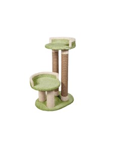 Комплекс для кошек Шерстинка игровой зеленый ковролин картон 93 см Комфорт хвостиков