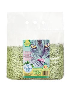 Наполнитель для кошачьего туалета тофу зеленый чай 4 5 л Чистое дело