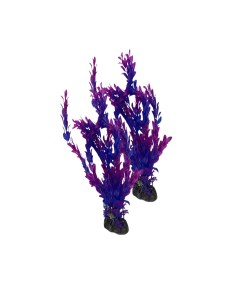 Декор для аквариума Людвигия фиолетовая пластик 2 шт 35 см Mobicent