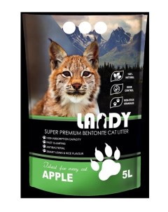 Наполнитель для туалета кошек Apple комкующийся с ароматом яблока 5 л Landy