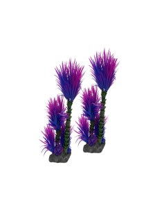 Декор для аквариума фиолетовая декоративная трава пластик 2 шт 27 см Mobicent